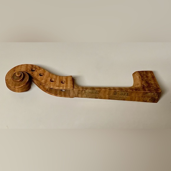 Vintage Artisan Luthier Crafted Hardwood Violin Fiddle Neck Head Raw - Picture 16 of 16